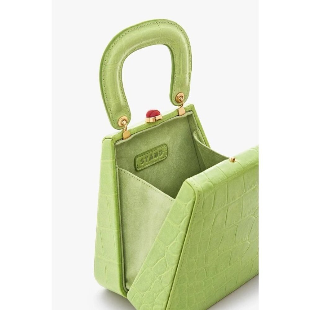 💕STAUD💕 Kenny Bag Pistachio Crocodile Embossed - Picture 10 of 16